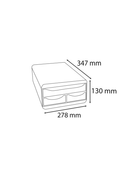 FICHERO CAJONES EXACOMPTA SKANDI A4+ PP. RECICLADO 3 CAJONES SURT.