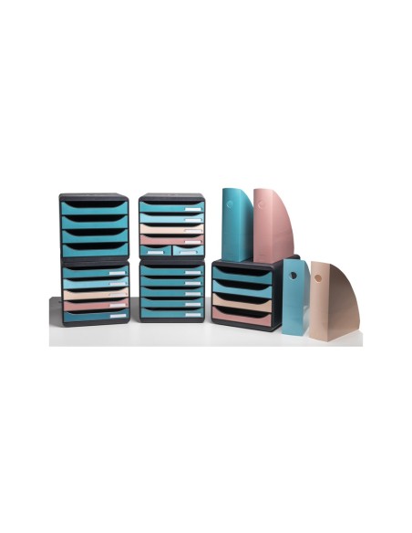 FICHERO CAJONES EXACOMPTA SKANDI A4+ PP. RECICLADO 6 CAJONES SURT.