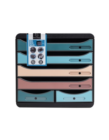 FICHERO CAJONES EXACOMPTA SKANDI A4+ PP. RECICLADO 6 CAJONES SURT.