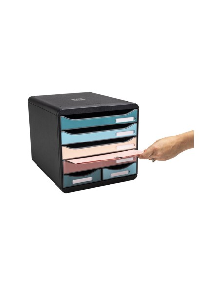 FICHERO CAJONES EXACOMPTA SKANDI A4+ PP. RECICLADO 6 CAJONES SURT.