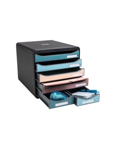 FICHERO CAJONES EXACOMPTA SKANDI A4+ PP. RECICLADO 6 CAJONES SURT.