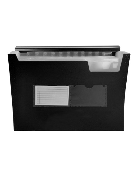 CARPETA CLASIFICADOR FUELLE PP. A4 NG. OPACO 13 DEPARTAMENTOS