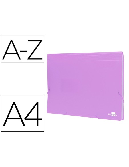 CARPETA CLASIFICADOR FUELLE PP. A4 LAVANDA OPACO 13 DEPARTAMENTOS