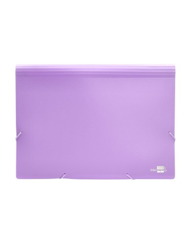 CARPETA CLASIFICADOR FUELLE PP. A4 LAVANDA OPACO 13 DEPARTAMENTOS