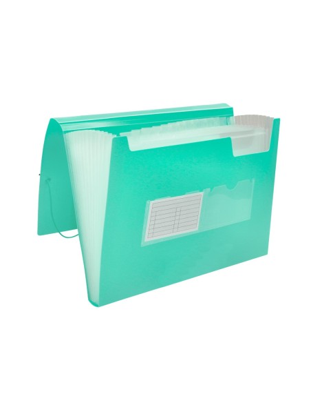 CARPETA CLASIFICADOR FUELLE PP. A4 VEREDE OPACO 13 DEPARTAMENTOS