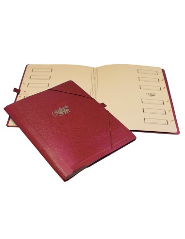 CARPETA CLASIF.CARTON COMPACTO SARO FL.ROJA 12 DEPARTAMENTOS