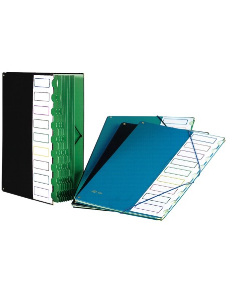 CARPETA CLASIF.TAPA PLASTICO PARDO FL.-9 DEPARTAMENTOS NG.