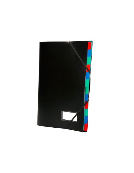 CARPETA CLASIFICADORA PP A4 NEGRA -PORTAFIRMAS -12 DEPARTAMENTOS