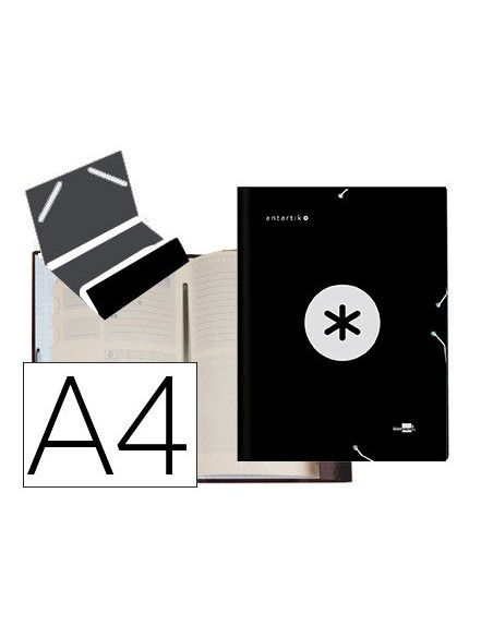 CARPETA ANTARTIK CLASIFICADORA A4 12 DEP.GOMAS CARTON FORRADO NG.
