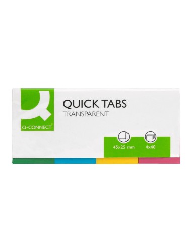 BANDERITAS SEP.Q-CONNECT 20X50 MM TPTE.S Y COLOR PACK 4 C/50 H.