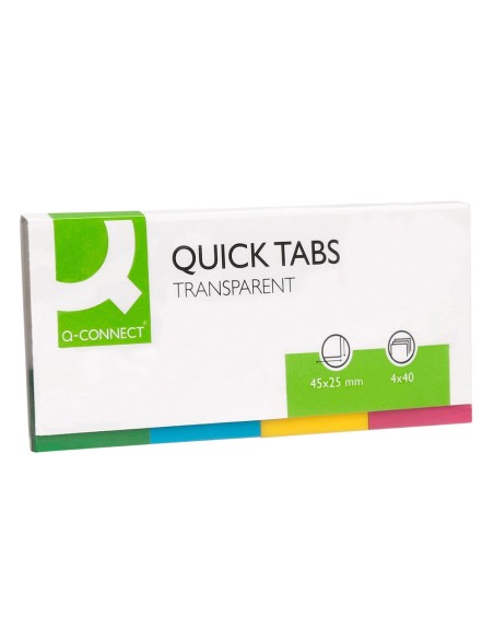BANDERITAS SEP.Q-CONNECT 20X50 MM TPTE.S Y COLOR PACK 4 C/50 H.