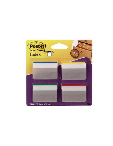 BANDERITAS SEP.RIGIDASDISP.4 COL.POST-IT INDEX 686A-1 GRANDES 24 BAND