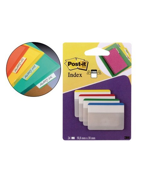 BANDERITAS SEP.RIGIDASDISP.4 COL.POST-IT INDEX 686-F-1 GRANDES 24 BAN