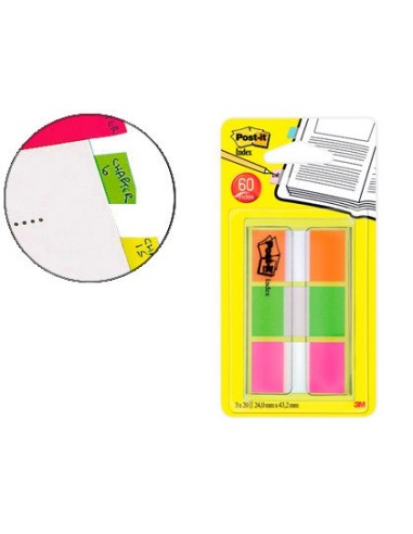 BANDERITAS SEP.POST-IT INDEX 680 NJ LIMA ROSA DISP.FUNDA 3X20