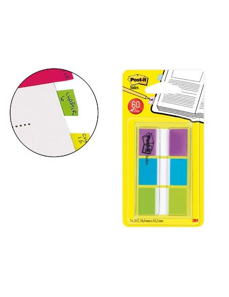 BANDERITAS POST-INDEX 680-ROY VE-AZ-VI DISPENSADOR FUNDA 3X19