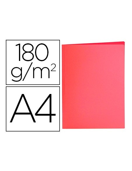 SUBCARPETA A4 180 GR. LIDERPAPEL ROJO PASTEL C/50