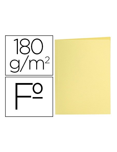 SUBCARPETA FL 180 GR. LIDERPAPEL AMARILLO PASTEL C/50