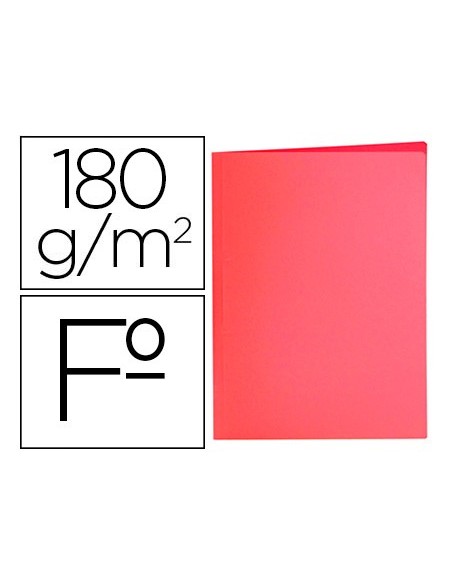 SUBCARPETA FL 180 GR. LIDERPAPEL ROJO PASTEL