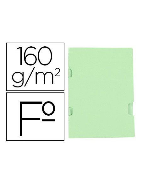 SUBCARPETA PLASTIFICADA FL 160 GR. LIDERPAPEL 3 UÑEROS VERDE