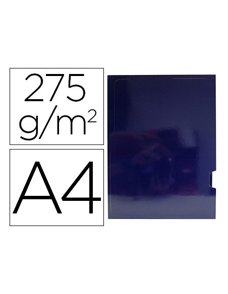 SUBCARPETA PLASTIFICADA A4 275 GR. GIO 2 SOLAPAS AZUL C/25