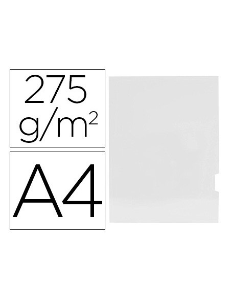 SUBCARPETA PLASTIFICADA A4 275 GR. GIO 2 SOLAPAS BLANCO