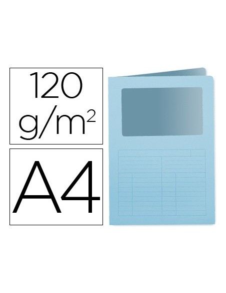SUBCARPETA C/VENTANA A4 120 GR. Q-CON. AZUL