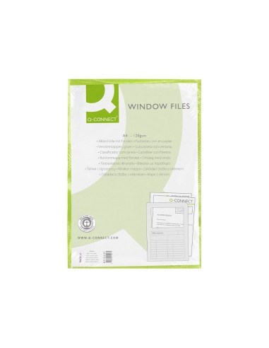 SUBCARPETA C/VENTANA A4 120 GR. Q-CON. VERDE