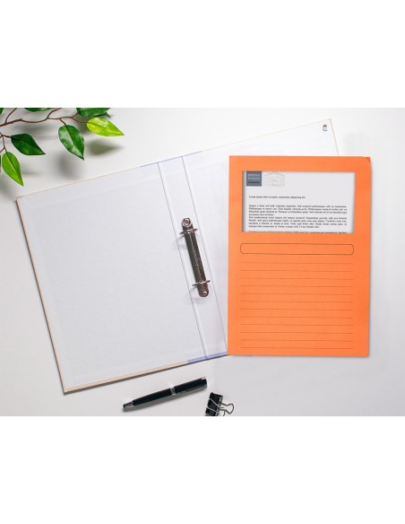 SUBCARPETA C/VENTANA A4 120 GR. Q-CON. NARANJA