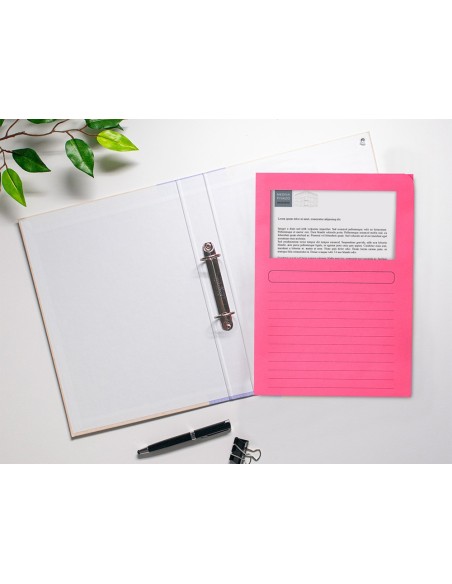 SUBCARPETA C/VENTANA A4 120 GR. Q-CON. COLORES SURTIDOS 25 UD.