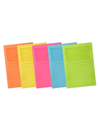 SUBCARPETA C/VENTANA A4 120 GR. Q-CON. COLORES SURTIDOS 25 UD.