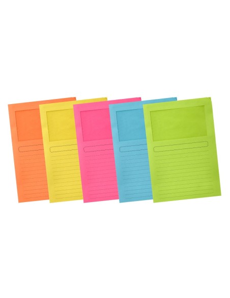 SUBCARPETA C/VENTANA A4 120 GR. Q-CON. COLORES SURTIDOS 25 UD.