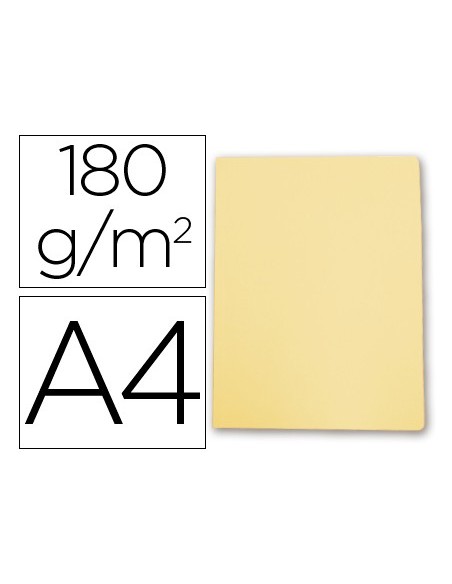 SUBCARPETA A4 180 GR. GIO AMARILLO PASTEL C/50