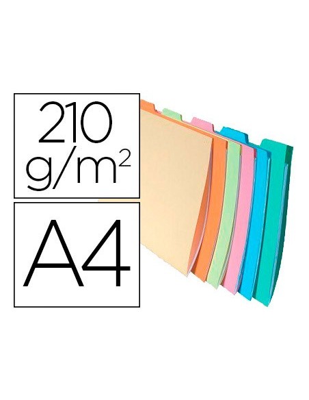 SUBCARPETA C/PESTAÑA LATERAL A4 AP. 210 GR. EXACOMPTA COL.SURT. 6 UD.
