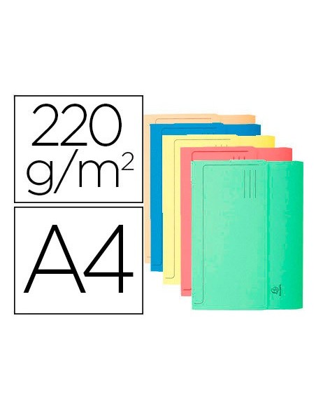 SUBCARPETA A4 220 GR. EXACOMPTA C/BOLSA COLORES SURTIDOS