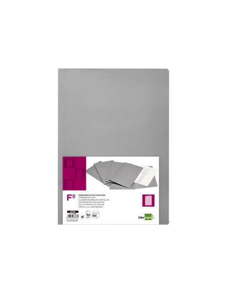 SUBCARPETA FL 180 GR. LIDERPAPEL GRIS INTENSO *59406