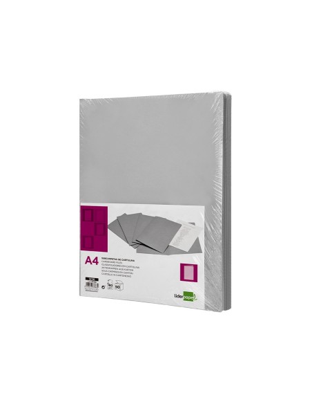 SUBCARPETA A4 180 GR. LIDERPAPEL GRIS C/50