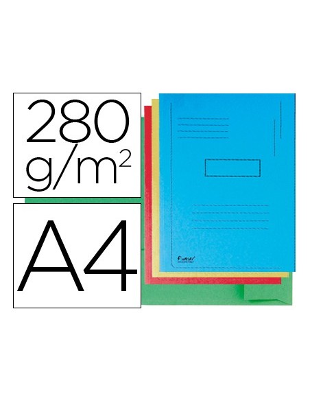 SUBCARPETA RECICLADA A4 280 GR. EXACOMPTA 2 SOLAPAS COLORES SURTIDOS