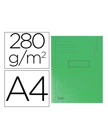 SUBCARPETA RECICLADA A4 280 GR. EXACOMPTA 2 SOLAPAS VERDE