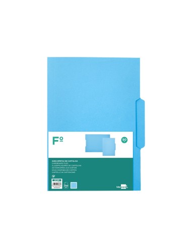 SUBCARPETA CARTULINA  FL. PESTAÑA CENTRAL 240G/M2 AZ.