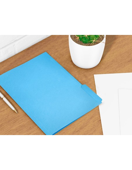 SUBCARPETA CARTULINA  FL. PESTAÑA INFERIOR 240G/M2 AZ.