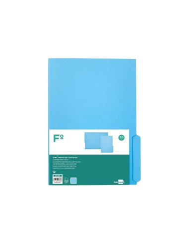 SUBCARPETA CARTULINA  FL. PESTAÑA INFERIOR 240G/M2 AZ.