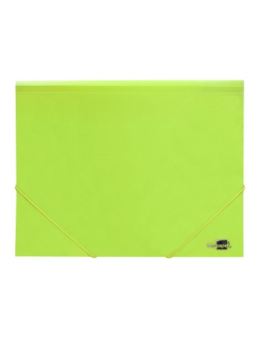 CARPETA GOMAS LIDERPAPEL A4 PP 3 SOLAPAS AM. FLUOR