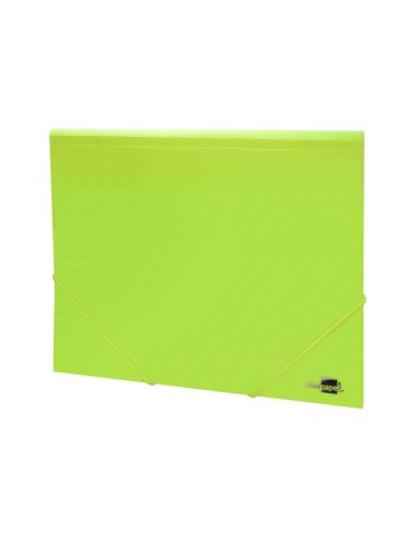 CARPETA GOMAS LIDERPAPEL A4 PP 3 SOLAPAS AM. FLUOR