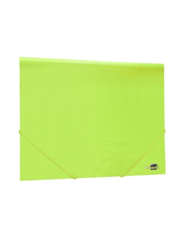 CARPETA GOMAS LIDERPAPEL A4 PP 3 SOLAPAS AM. FLUOR