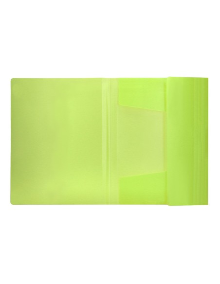 CARPETA GOMAS LIDERPAPEL A4 PP 3 SOLAPAS AM. FLUOR