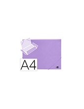 CARPETA GOMAS LIDERPAPEL A4 PP 3 SOLAPAS LAVANDA 2