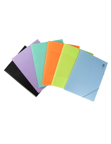 CARPETA GOMAS LIDERPAPEL A4 PP 3 SOLAPAS LAVANDA