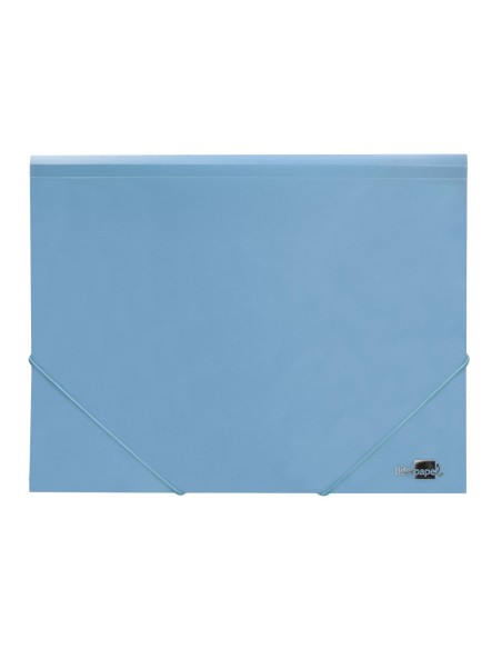 CARPETA GOMAS LIDERPAPEL A4 PP 3 SOLAPAS CELESTE