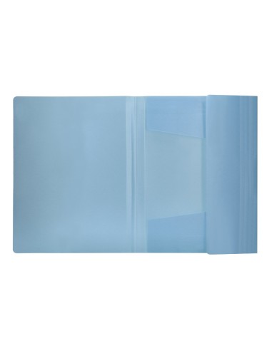 CARPETA GOMAS LIDERPAPEL A4 PP 3 SOLAPAS CELESTE
