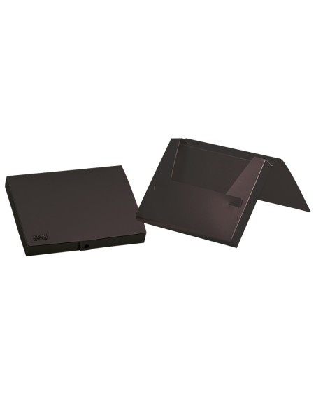 CARPETA PORTADOC. LIDERPAPEL A4 PP LOMO 25MM NG. OPACO C/GOMAS